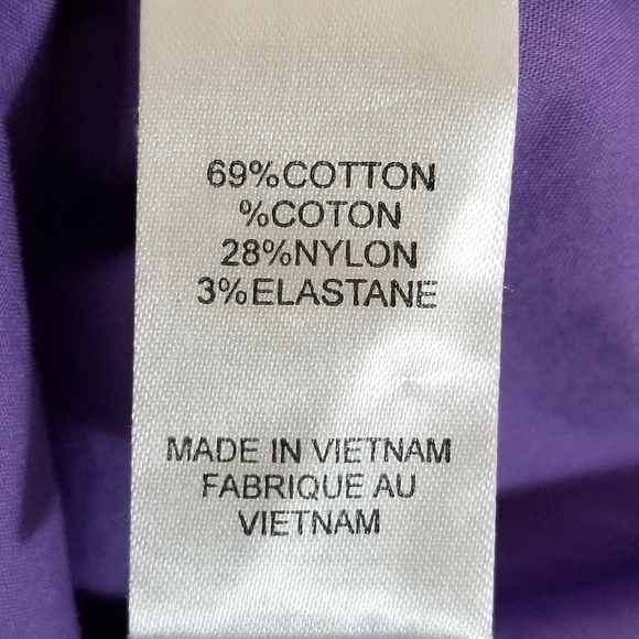 Tahari Purple Short Sleeve Button Up Blouse Size Small - Picture 6 of 6